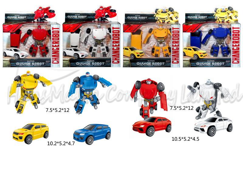 10.5 CM 变形车机器人  2款4色混装 红/蓝/黄/白