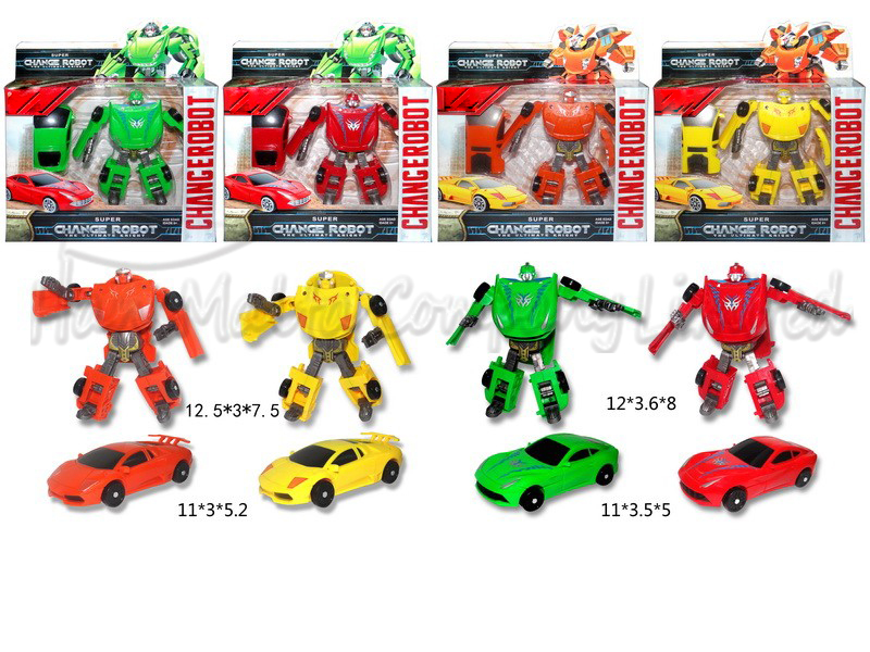 12 CM 变形车机器人  2款4色混装 红/黄/绿/橙