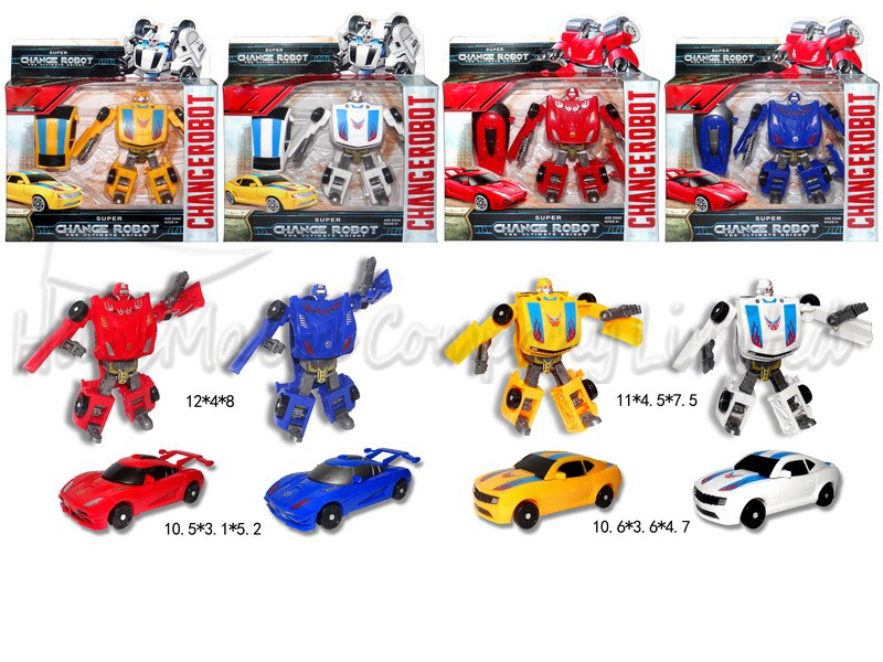 12 CM 变形车机器人  2款4色混装 红/蓝/黄/白