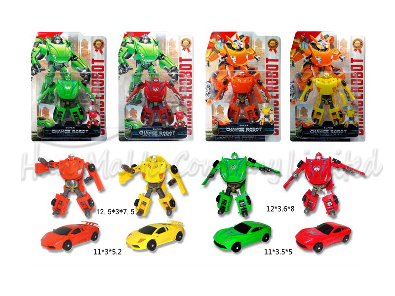 12.5 CM 变形车机器人  2款4色混装 红/黄/绿/橙